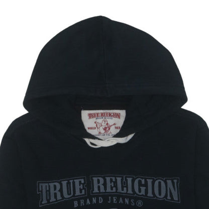 True Religion Men's Black Pullover Hoodie S Graphic Print Music