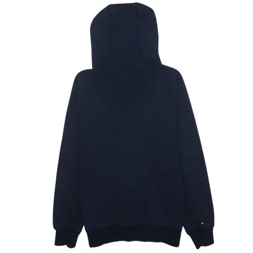 Tommy Hilfiger Men's Blue Pullover Hoodie Small Fleece Logo Sweatshirt