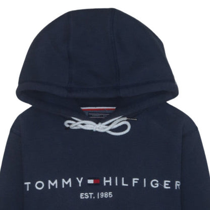 Tommy Hilfiger Men's Blue Pullover Hoodie Small Fleece Logo Sweatshirt