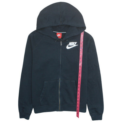 Nike Women’s Black Full Zip Hoodie Size L Cotton Blend Sweatshirt