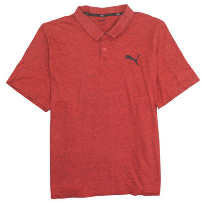 Puma Men's Red Short Sleeve Polo Shirt Size L Classic Fit