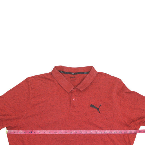 Puma Men's Red Short Sleeve Polo Shirt Size L Classic Fit