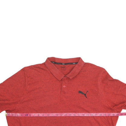 Puma Men's Red Short Sleeve Polo Shirt Size L Classic Fit