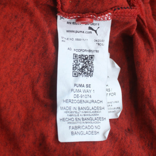 Puma Men's Red Short Sleeve Polo Shirt Size L Classic Fit