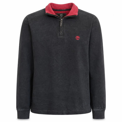 Timberland Earthkeepers Men's Black Red 1/4 Zip Sweatshirt Size S Regular Fit