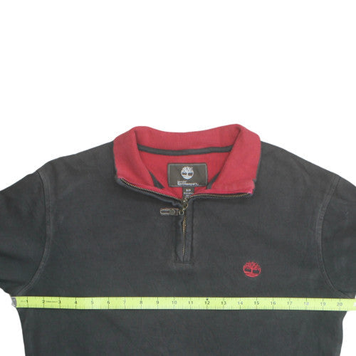 Timberland Earthkeepers Men's Black Red 1/4 Zip Sweatshirt Size S Regular Fit