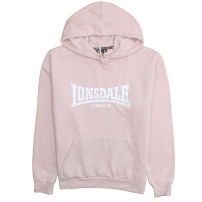 Lonsdale Women Pink Pullover Hoodie Size 12 Cotton Blend Sweatshirt