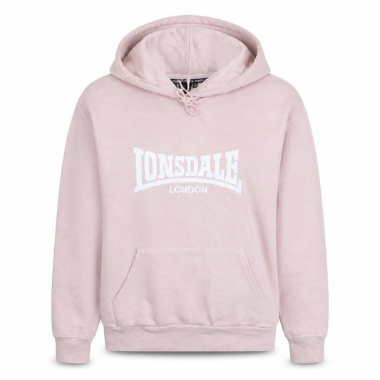 Lonsdale Women Pink Pullover Hoodie Size 12 Cotton Blend Sweatshirt