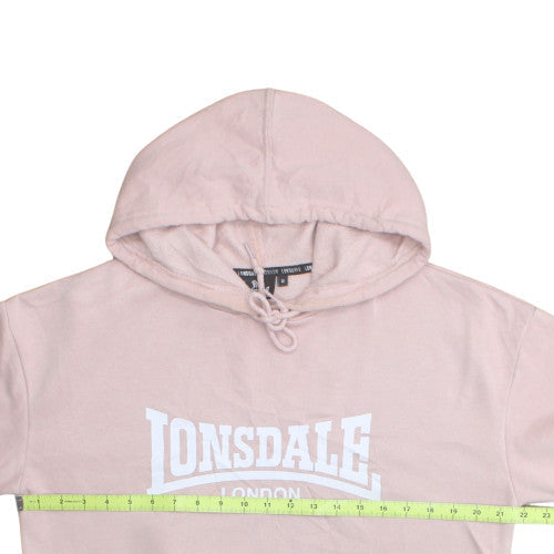 Lonsdale Women Pink Pullover Hoodie Size 12 Cotton Blend Sweatshirt
