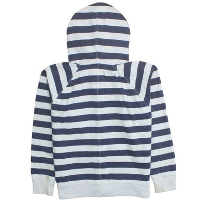GAP Women Blue White Striped Full Zip Hoodie Size L Cotton Blend