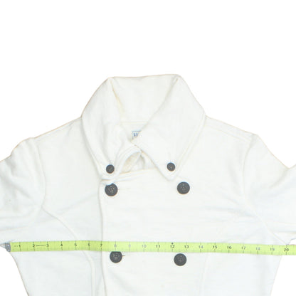 Ralph Lauren Polo Jeans Women’s White Button Full Zip Sweatshirt Jacket M