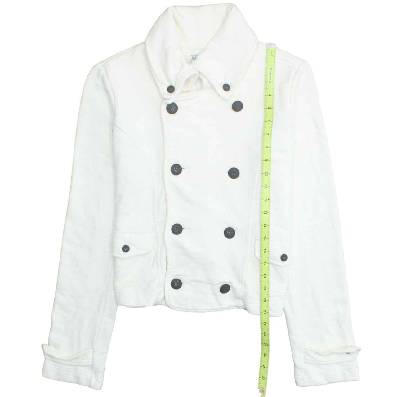 Ralph Lauren Polo Jeans Women’s White Button Full Zip Sweatshirt Jacket M