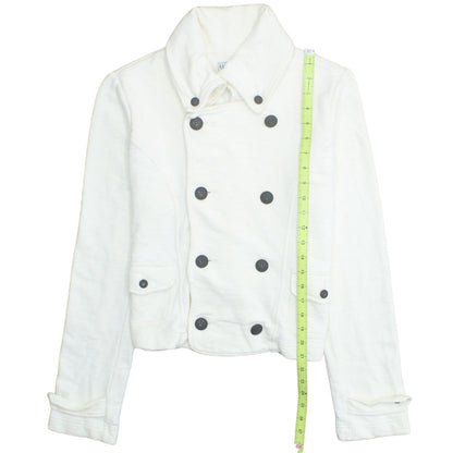 Ralph Lauren Polo Jeans Women’s White Button Full Zip Sweatshirt Jacket M