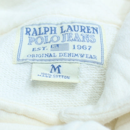 Ralph Lauren Polo Jeans Women’s White Button Full Zip Sweatshirt Jacket M