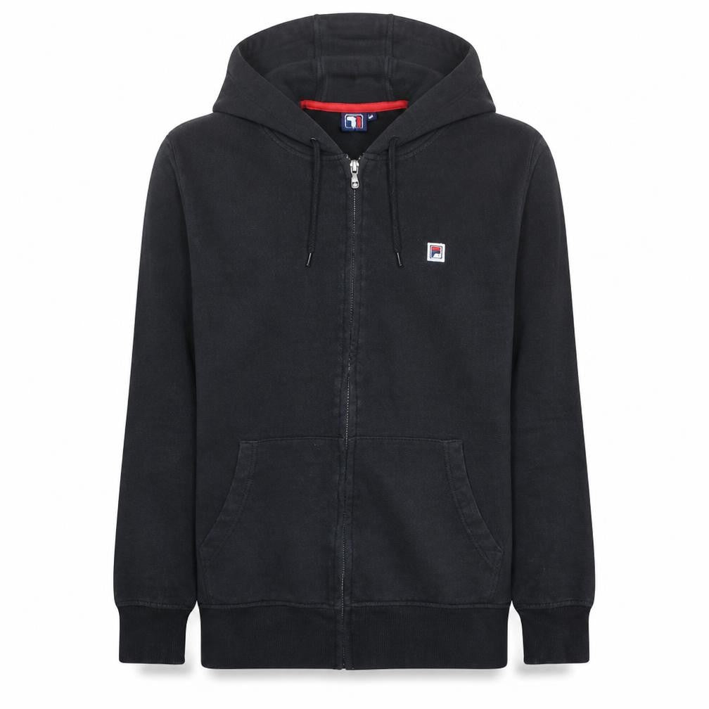 Fila Men's Black Full Zip Hoodie Medium Regular Fit Fleece