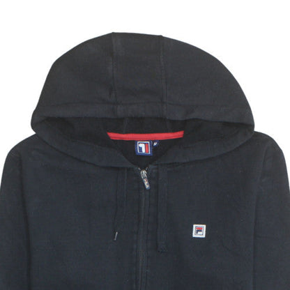 Fila Men's Black Full Zip Hoodie Medium Regular Fit Fleece