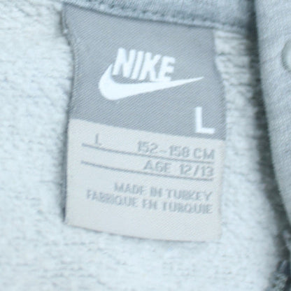 Nike Boys Grey Full Zip Hoodie Size L (12-13 Years) Fleece Sweatshirt