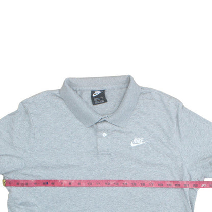 Nike Men's Grey XL Polo Shirt Regular Fit Short Sleeve Cotton Blend