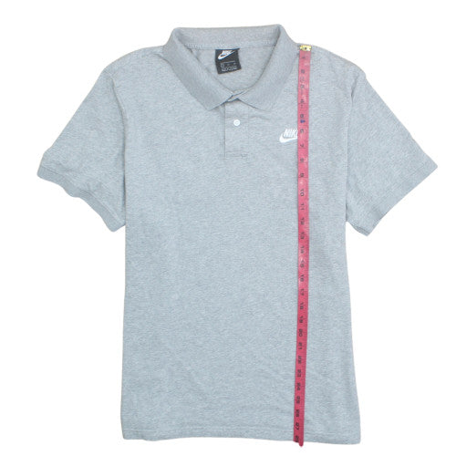 Nike Men's Grey XL Polo Shirt Regular Fit Short Sleeve Cotton Blend