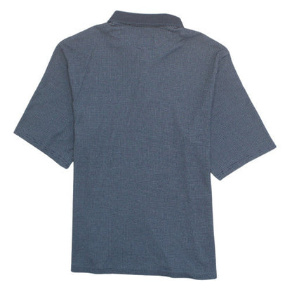 Chaps Men's Blue Striped Polo Shirt Size L Short Sleeve Cotton Blend