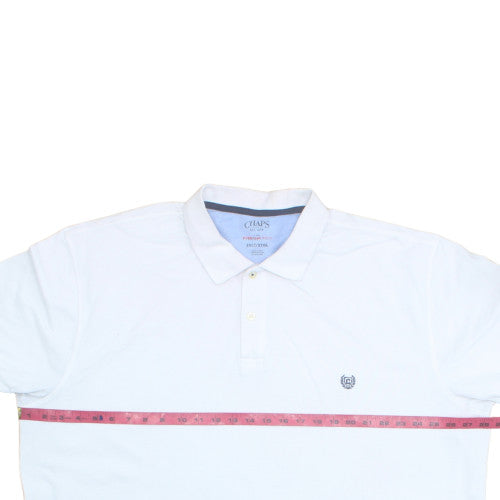 Chaps Men's White 3XLT Cotton Polo Shirt Classic Fit