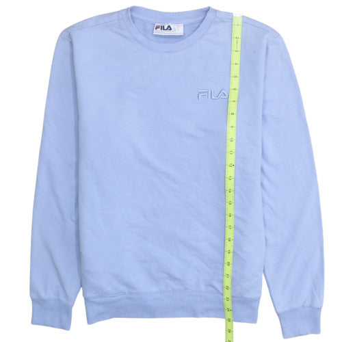 Fila Womens Light Blue L Sweatshirt Crew Neck Pullover Casual