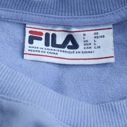 Fila Womens Light Blue L Sweatshirt Crew Neck Pullover Casual