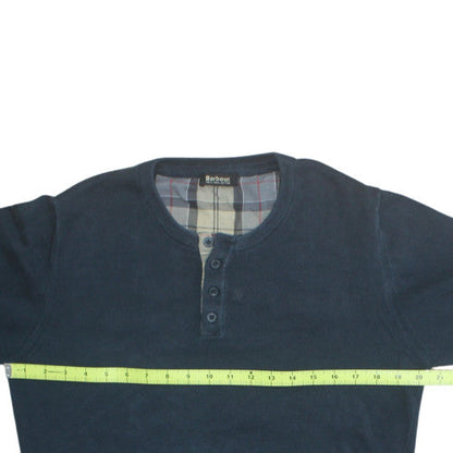 Barbour Men's Blue S Henley Cotton Knit Jumper