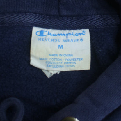 Champion Men's Blue Pullover Hoodie M Classic Reverse Weave