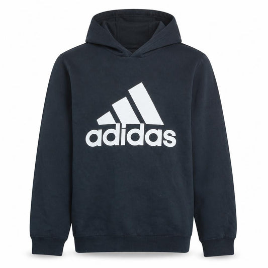 Front view of Adidas Men's Black Pullover Hoodie S Sport Essentials