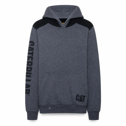 Caterpillar Men’s Grey Pullover Hoodie Medium Logo Fleece Workwear