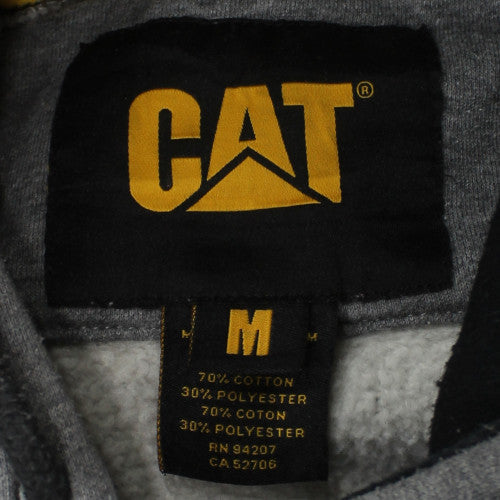 Caterpillar Men’s Grey Pullover Hoodie Medium Logo Fleece Workwear