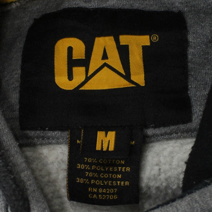 Caterpillar Men’s Grey Pullover Hoodie Medium Logo Fleece Workwear