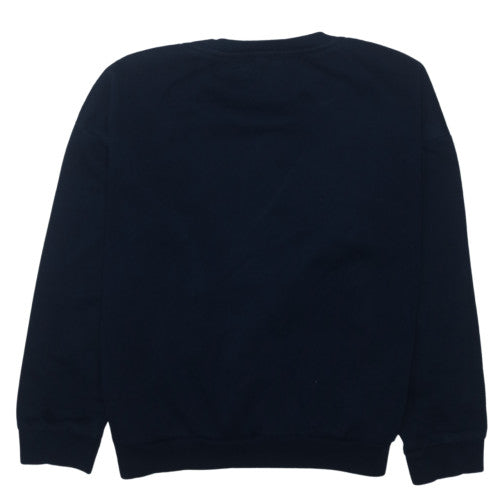Guess Womens Navy Blue Medium Pullover Sweatshirt Crew Neck Logo