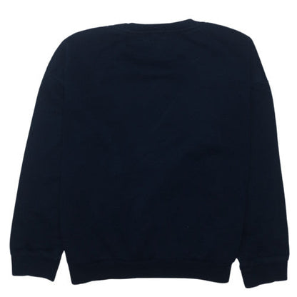Guess Womens Navy Blue Medium Pullover Sweatshirt Crew Neck Logo