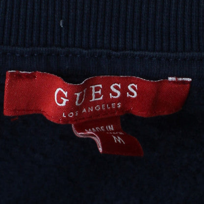 Guess Womens Navy Blue Medium Pullover Sweatshirt Crew Neck Logo