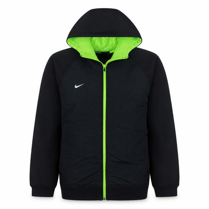Nike Men's Black Full Zip Sports Hoodie Size L Lightweight Fleece