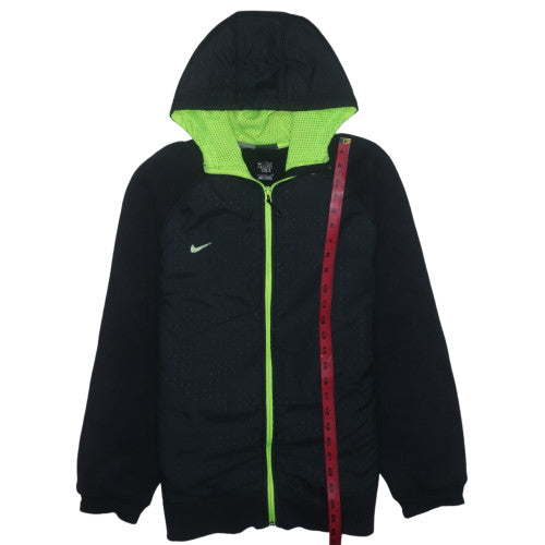 Nike Men's Black Full Zip Sports Hoodie Size L Lightweight Fleece