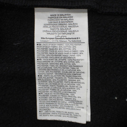 Nike Men's Black Full Zip Sports Hoodie Size L Lightweight Fleece