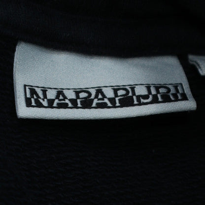 Napapijri Mens Black Pullover Hoodie M Logo Graphic Cotton