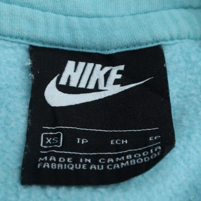 Nike Womens Blue Pullover Hoodie XS Cotton Blend Hooded Sweatshirt
