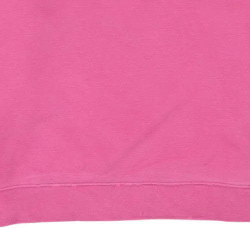 Tommy Jeans Women Pink Crew Neck Pullover Sweatshirt L Cotton Logo