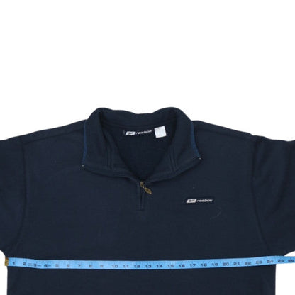 Reebok Mens Blue XL 1/4 Zip Fleece Sweatshirt Pullover