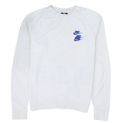 Nike Men's White Graphic Pullover Sweatshirt M Regular Fit