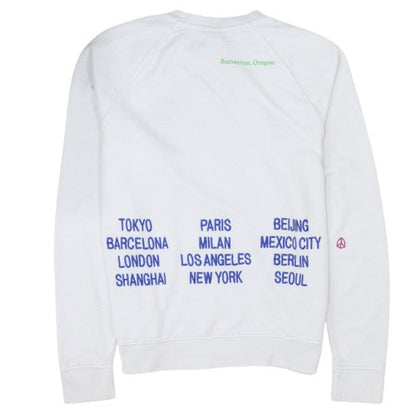 Nike Men's White Graphic Pullover Sweatshirt M Regular Fit