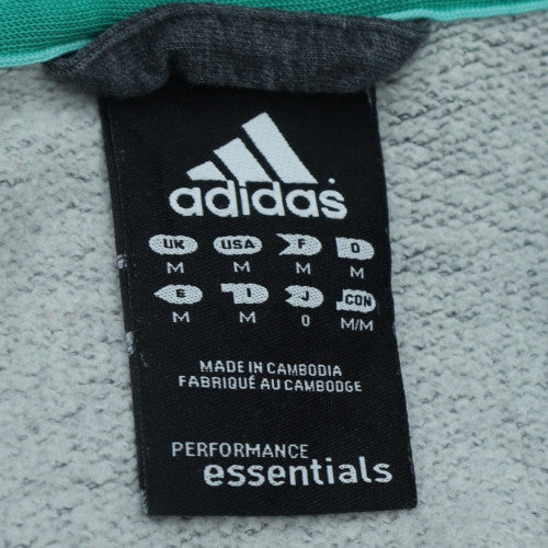 Adidas Mens Grey Full Zip Hoodie M Sports Fleece Jacket