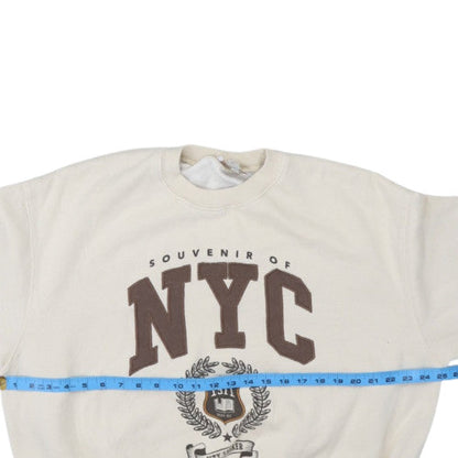 Pull & Bear Teens Beige NYC Graphic Pullover Sweatshirt M