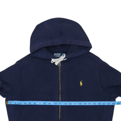 Ralph Lauren Men's Blue Full Zip Hoodie Size M Logo Cotton Blend
