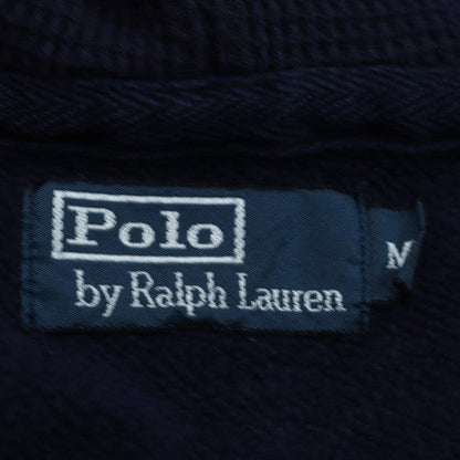Ralph Lauren Men's Blue Full Zip Hoodie Size M Logo Cotton Blend