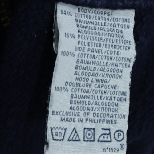 Ralph Lauren Men's Blue Full Zip Hoodie Size M Logo Cotton Blend